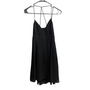 Women’s Express Black Spaghetti Straps Dress Open‎ Back Size 4